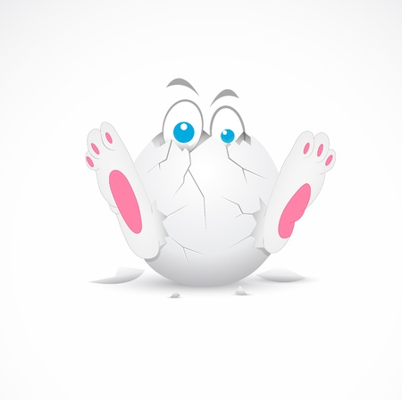 Concept of Baby Chicken in Broken Eggのイラスト素材