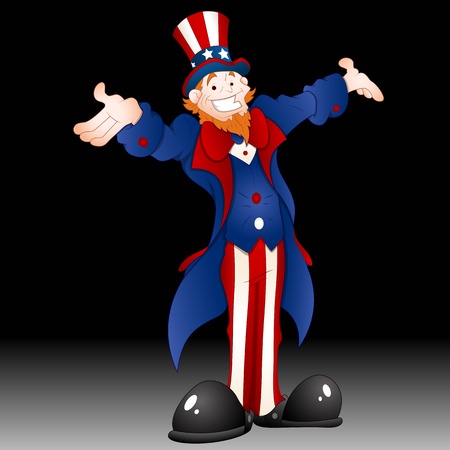 Happy Uncle Sam Vector Illustrationのイラスト素材