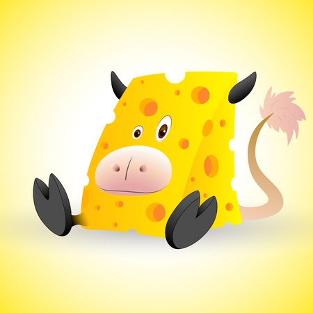 Cheese Cow Cartoon Vectorのイラスト素材