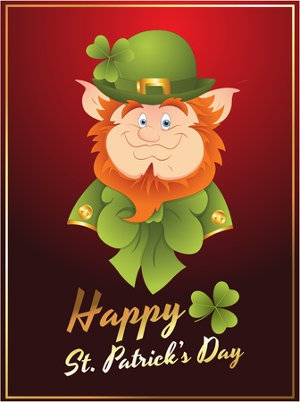 Patrick's Day Leprechaun Cardのイラスト素材