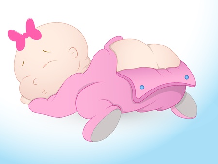 Sleeping Baby Girlのイラスト素材
