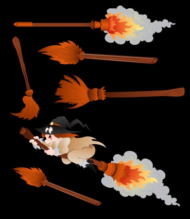 Witches Broomsticks Vectorのイラスト素材