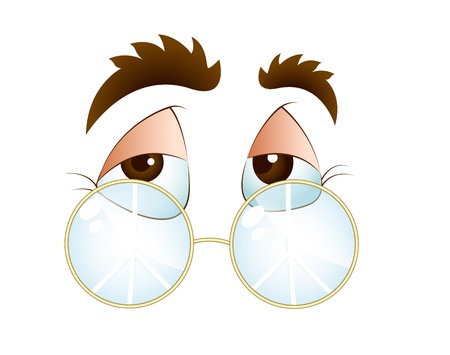 Cartoon Eye with Glassesのイラスト素材