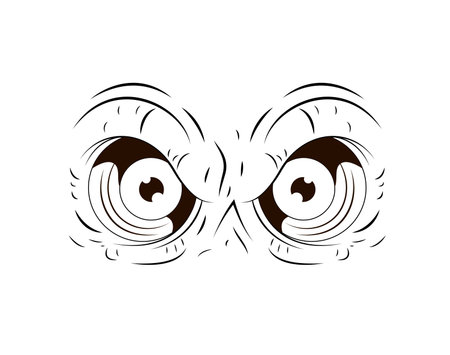 Hand Drawn Angry Eyeのイラスト素材