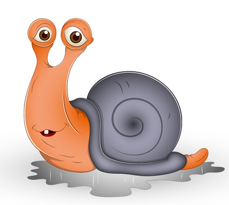 Cute Cartoon Snailのイラスト素材