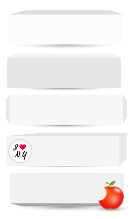 3D Banners Vectorsのイラスト素材