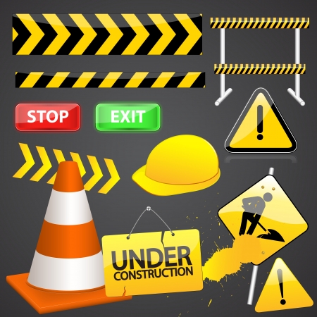 Under Constuctional Vector elementsのイラスト素材