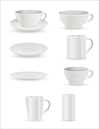 Cup and Plates Vectorsのイラスト素材