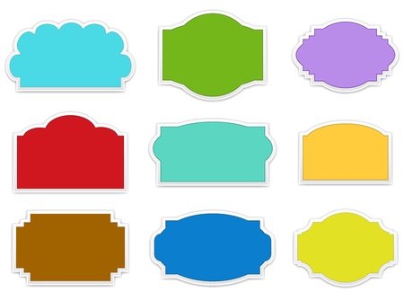 Decorative Labels and Boxes Vectorsのイラスト素材