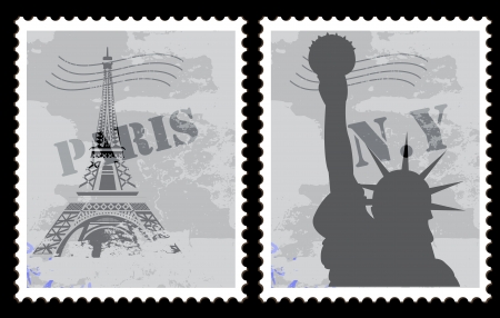 Tickets Vectors - Paris - NEWYORKのイラスト素材