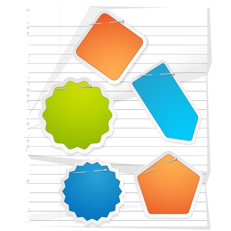 Notepaper and Vector Stickersのイラスト素材
