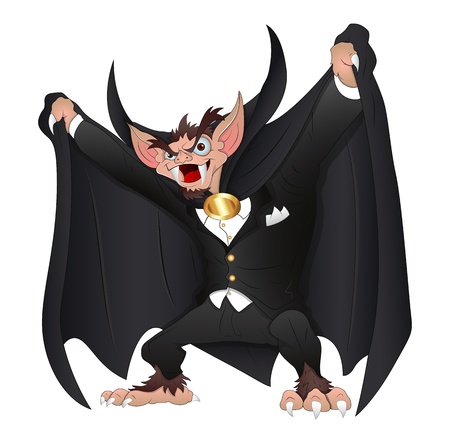 Scary Funny Dracula Vampire Cartoon Vectorのイラスト素材