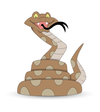Funny Cartoon Snake Vector Illustrationのイラスト素材
