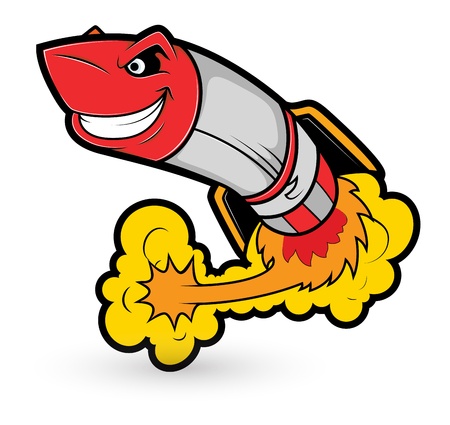 Rocket Cartoon Mascot Vectorのイラスト素材
