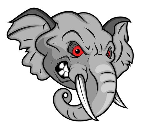 Angry Elephant Vector Mascot Illustrationのイラスト素材