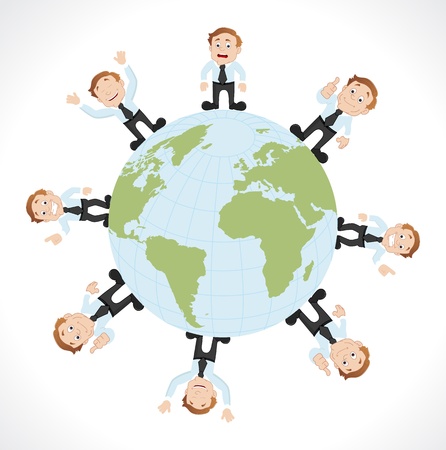 Business Around the Globe - Growth Vector Conceptのイラスト素材