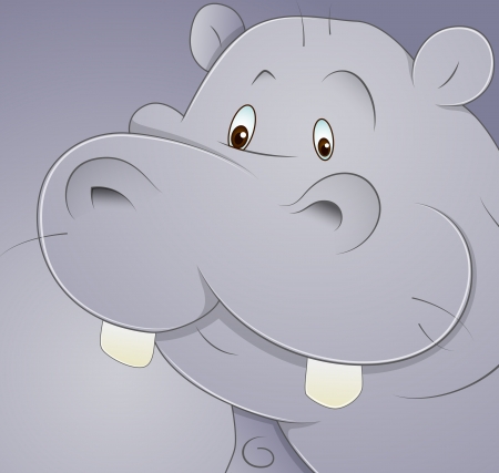 Cartoon Hippo Vectorのイラスト素材