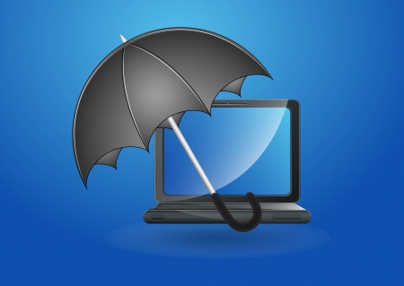 Protection and Safety in Computers - Vector Conceptのイラスト素材