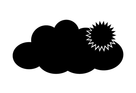 Sun with Cloud Silhouetteのイラスト素材