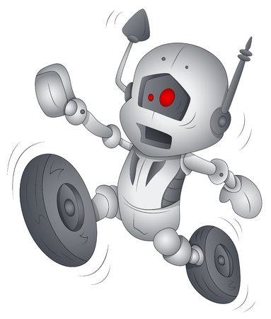 Funny Robot - Cartoon Character- Vector Illustrationのイラスト素材