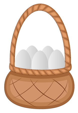Easter Eggs Basket - Cartoon Character - Vector Illustrationのイラスト素材