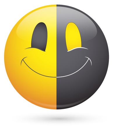 Smiley Vector Illustration - Half Blackのイラスト素材
