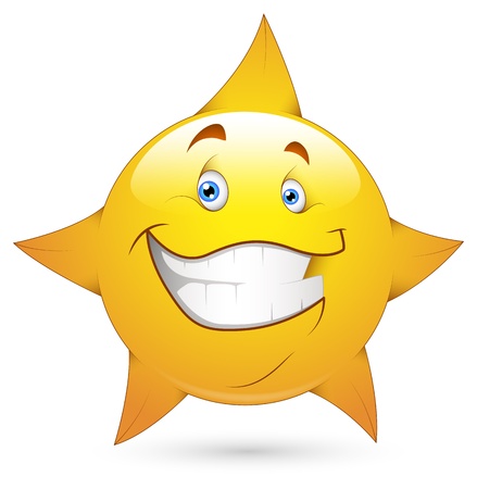 Smiley Vector Illustration - Star Faceのイラスト素材