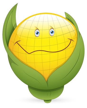 Smiley Vector Illustration - Corn Faceのイラスト素材