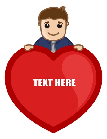 Man with Heart Backgroundのイラスト素材