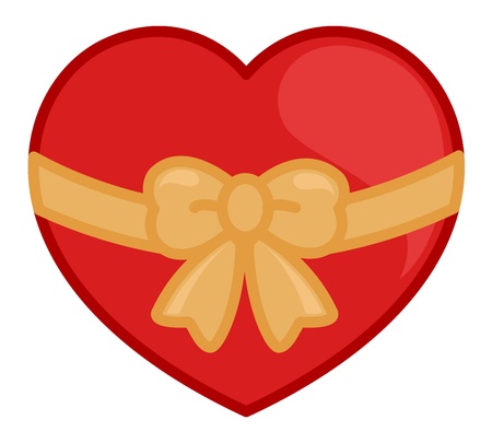 Heart Tied with a Ribbon Bowのイラスト素材