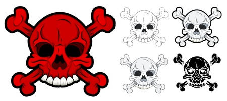 Danger Sign Skull Setのイラスト素材