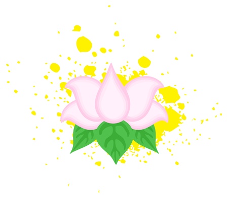 Lotus Flower on Splash Vectorのイラスト素材