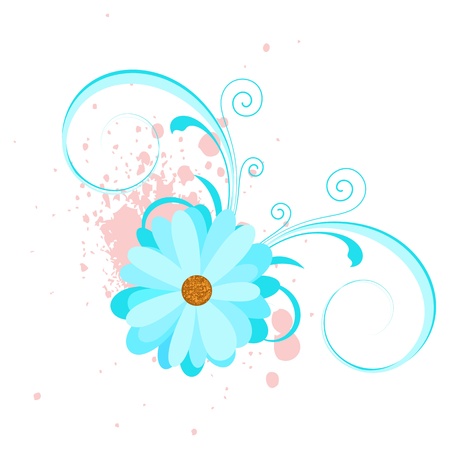 Blue Swirl Flower Vectorのイラスト素材