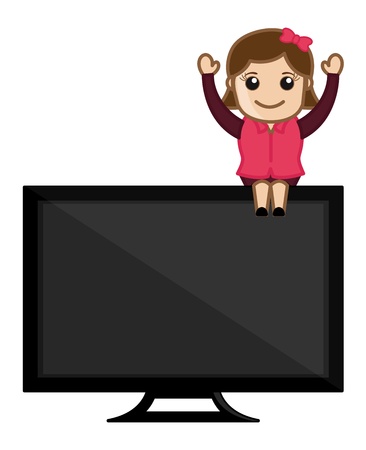 Woman Presenting TVのイラスト素材