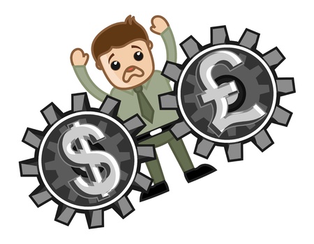 Loss in Currency Exchange Business - Vector Illustrationのイラスト素材