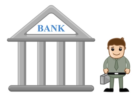 Banking Cartoon Concept - Vector Illustrationのイラスト素材