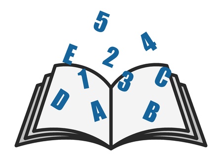 Open Book with Alphabets and Numbers - Office Vectorsのイラスト素材