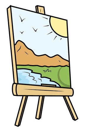 Painting on Canvas - Vector Illustrationsのイラスト素材