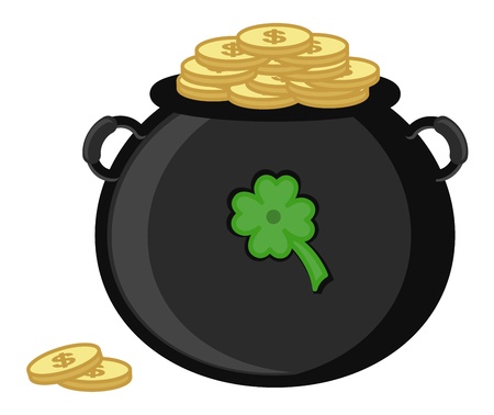 Cauldron on St  Patrick s Day Vector Illustrationのイラスト素材
