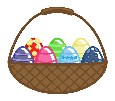 Easter Eggs Basket Vector Illustrationのイラスト素材