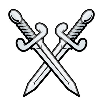 Crossed Sword - Vector Illustrationのイラスト素材