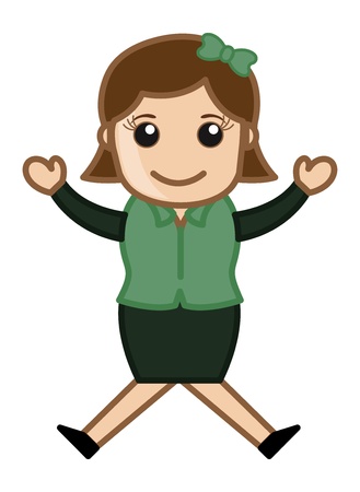 Excited Girlのイラスト素材