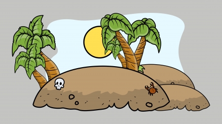 tropical pirate island - Vector Cartoon Illustrationのイラスト素材