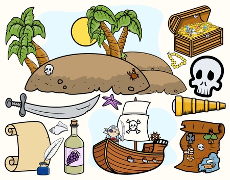 Pirate Vector Illustrationsのイラスト素材