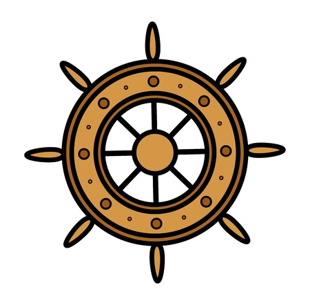 Old Ship Wheel - Vector Illustrationのイラスト素材