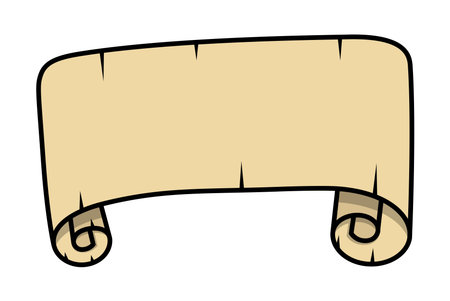 Old Scroll Parchment - Cartoon Vector Illustrationのイラスト素材