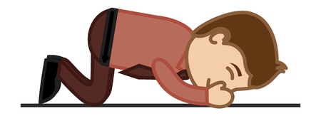 Praying - Office Corporate Cartoon Peopleのイラスト素材