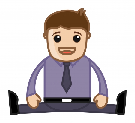 Learning Yoga - Office Corporate Cartoon Peopleのイラスト素材