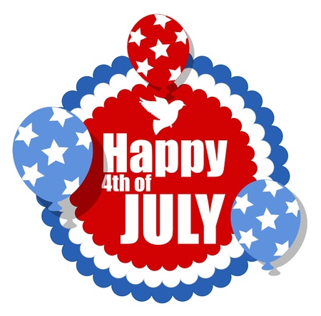 rosette shape banner - 4th of july Vectorのイラスト素材