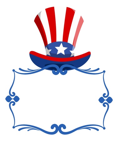 blank frame with uncle sam hat for - 4th of july Vectorのイラスト素材